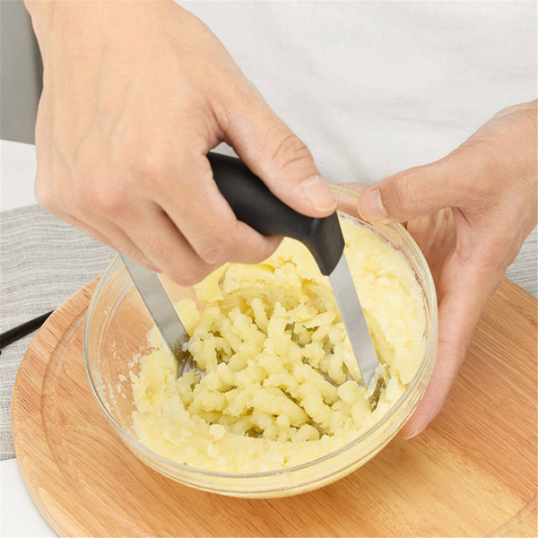 2X Potato Masher Vegetable Kitchen Resistant Crusher Press Heat Stainless Steel