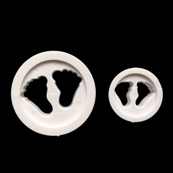 2PCS Newborn Mould Mold Cake Fondant Cutter Decoration Hot Baby Feet Sugarcraft