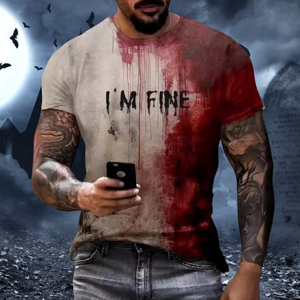 Im-Fine Bloody Shirt Halloween Bloody Cloth Men Horror Tshirts Funny Shirts Gift