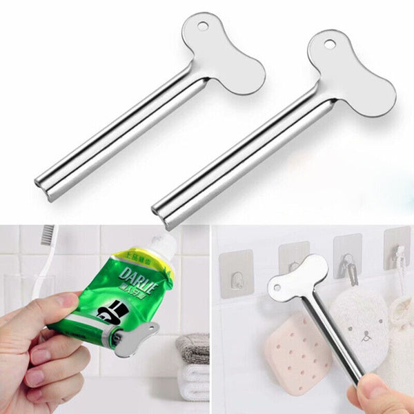 4x Stainless Steel Tube Toothpaste Squeezer Easy Key Dispenser Rolling Holder AU