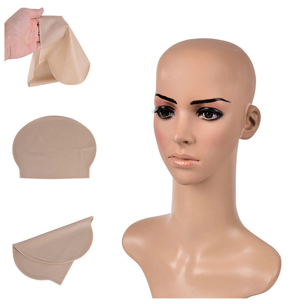 2x Rubber Bald Skin Head Unisex Funny Skinhead Dress Fancy Costume Latex Wig Cap