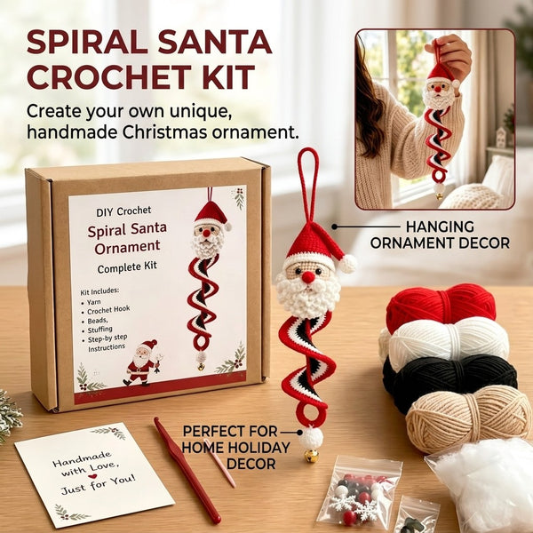 Crochet Christmas Tree Spiral Ornament DIY Kit Christmas Tree Crochet Craft Kit