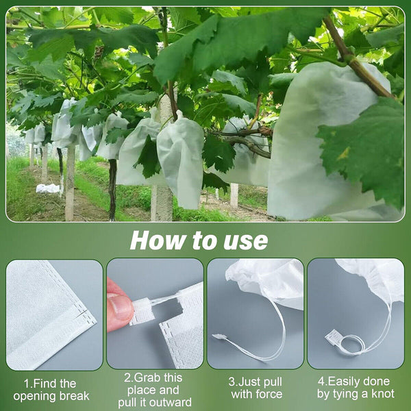 100-1000x Grape Protection Mesh Bags Fruit Vegetable Against Insect Waterproof