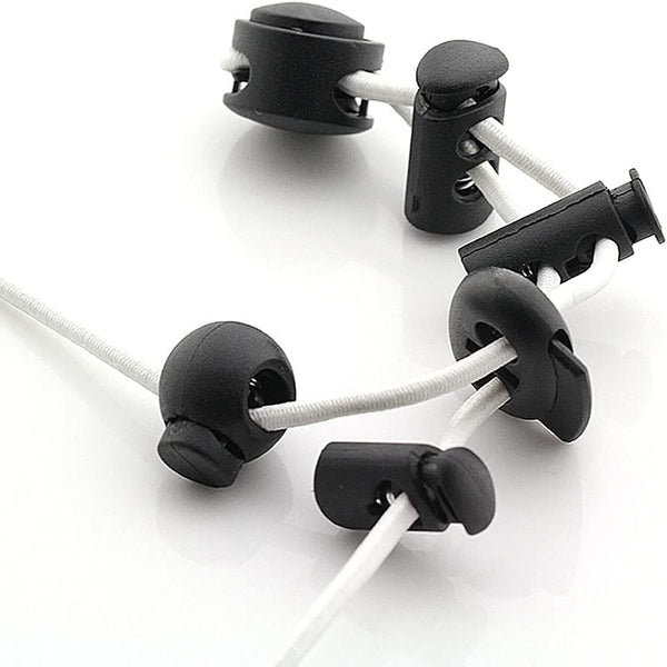 10X Single Double Hole Cord Lock Apparel Clamp Barrel Toggle Stopper Spring Stop