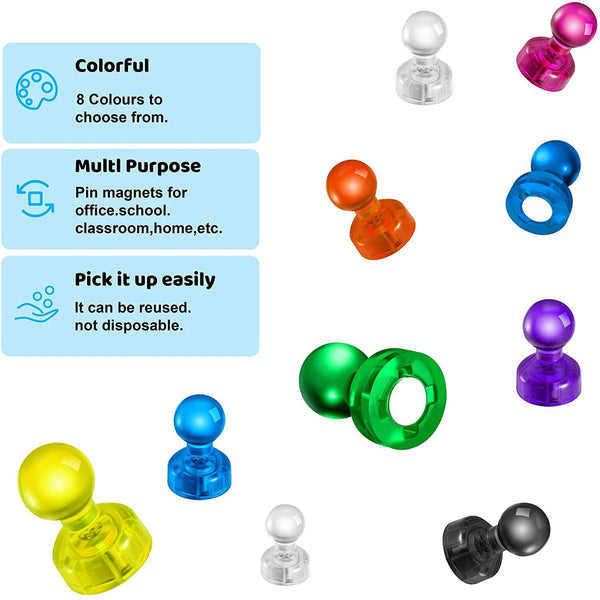 200PCS Magnets Push Pin Thumbtacks Magnets Fridge Whiteboard Magnets Office Tool