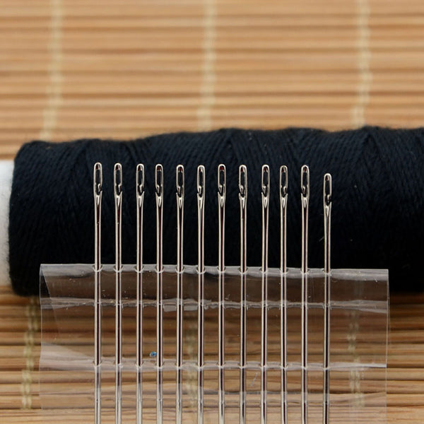 24X Stainless Steel Self-threading Needles Opening Sewing Darning Needles New AU
