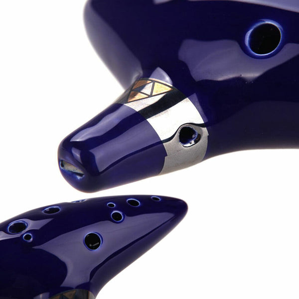 12Hole Ceramic Legend of Zelda Wind Alto C Ocarina Gift Instrument Flute Blue