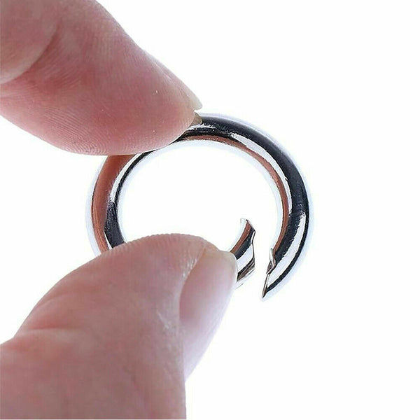 20PCS Round Snap Clip Hook Mini Carabiner Keychain Keyring Bag Connector Ring AU