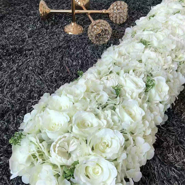 1.8m White Cream Artificial Flowers Arrangement Backdrop Flower Rope Wedding