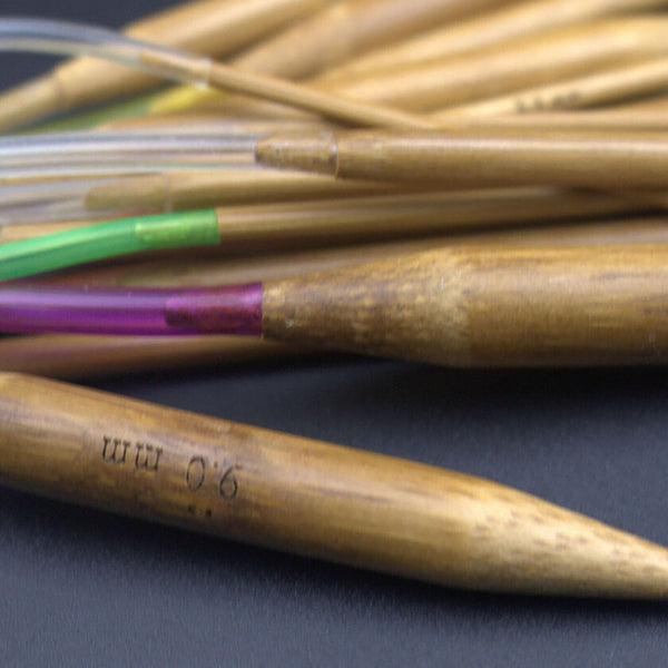18PCS 80CM Tube Carbonized Circular Bamboo Knitting Needles Set Yarn Tools NEW