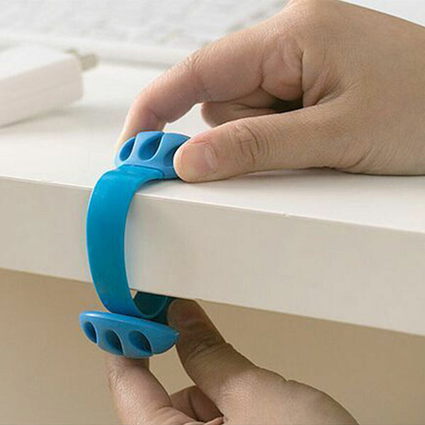 Organiser Cable Holder Lead Line Cord Drop Charger Desk USB Fixer Tidy Wire Clip