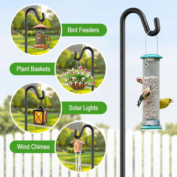 Shepherd Hook 120cm 2/4 Pack – Garden Bird Feeder, Plant Hanger & Wedding Light Hooks