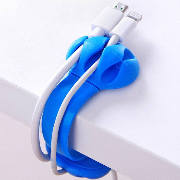 Organiser Cable Holder Lead Line Cord Drop Charger Desk USB Fixer Tidy Wire Clip