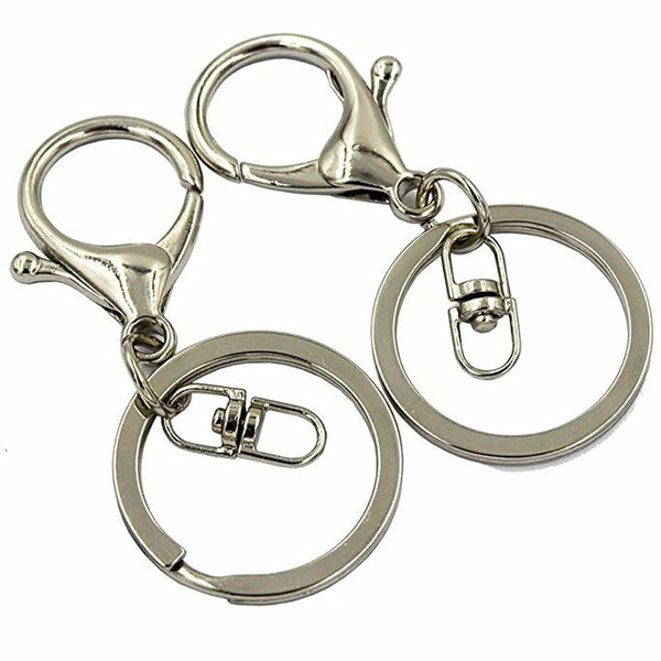 20x Swivel Keyring Lobster Clasps Keychain Key Ring Clasp Lanyard Trigger Silver