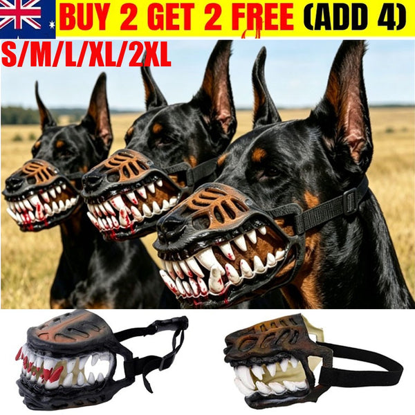 Scary Dog Muzzle, Halloween Funny Scary Monster Dog Muzzle with Teeth Adjustable
