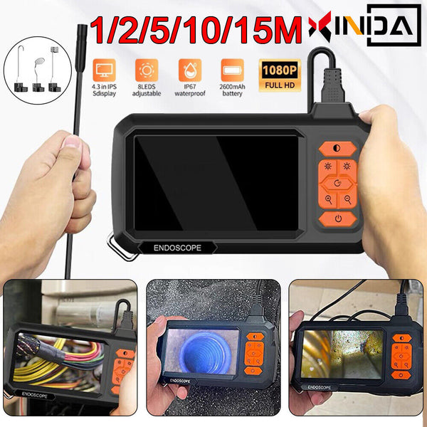 8mm 1080P Lnspection Borescope Lens Screen Endoscope Car Lndustrial 4.3