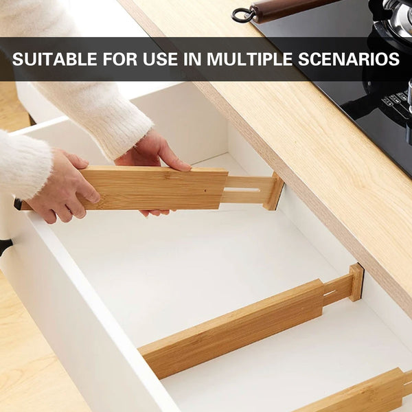 4pcs Expandable Drawer Divider Adjustable Storage Organizer Kitchen Organizer