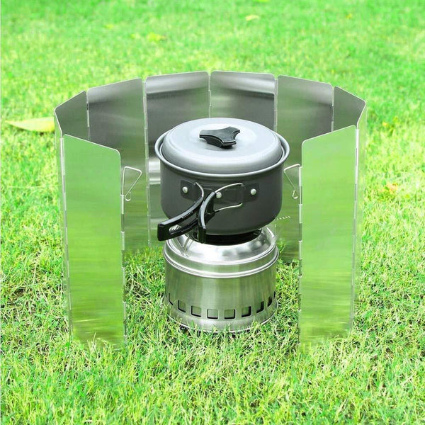 10PCS Folding Stove Wind Shield Outdoor Hiking Burner Windshield BBQ Windscreen