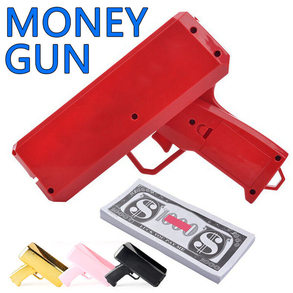 Multi-Coloured Money Shooter Spray Cash Toy Money Gun Prop 100pcs Bill Dispenser
