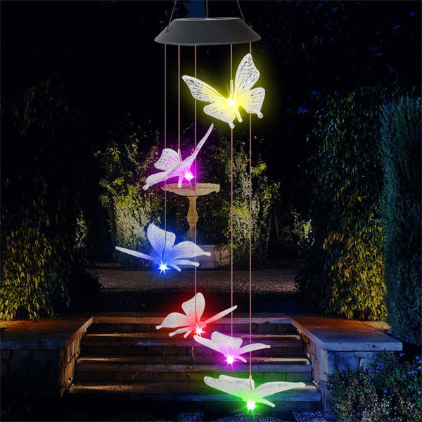 Garden Hanging Outdoor Wind Chimes Colour Changing Decor Solar Powered LED Light