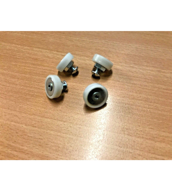 Set of 4 Shower Screen Door Rollers Runners Wheels Spare Parts FLAT Profile Top