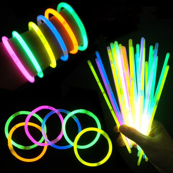 100-1000 Mixed Colour Glow Sticks Bracelets Party Glow In the Dark Glowsticks AU