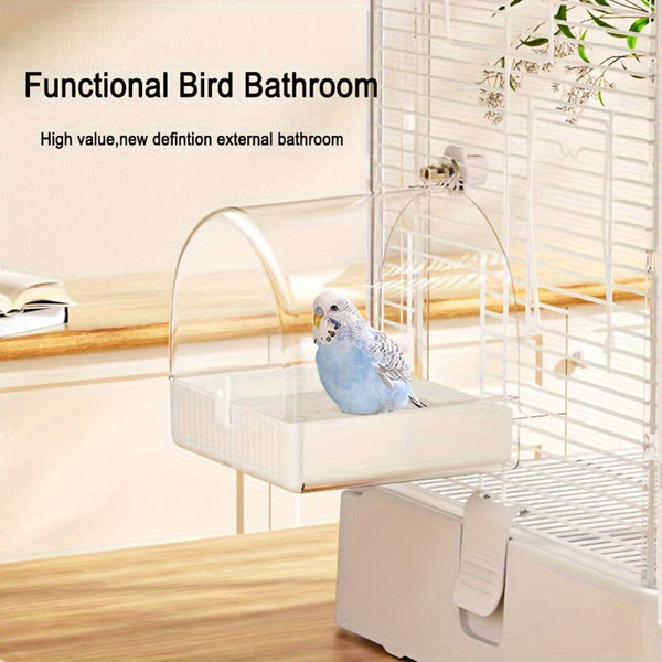 Bird Water Bath Tub For Pet Cage Hanging Bowl Parrot Birdbath Pet Cleaning