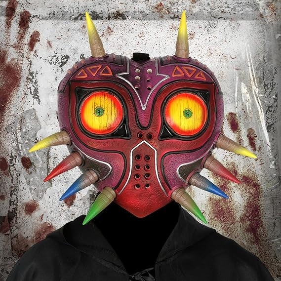 Majora's Mask worn with hood and glowing eyes – Legend of Zelda