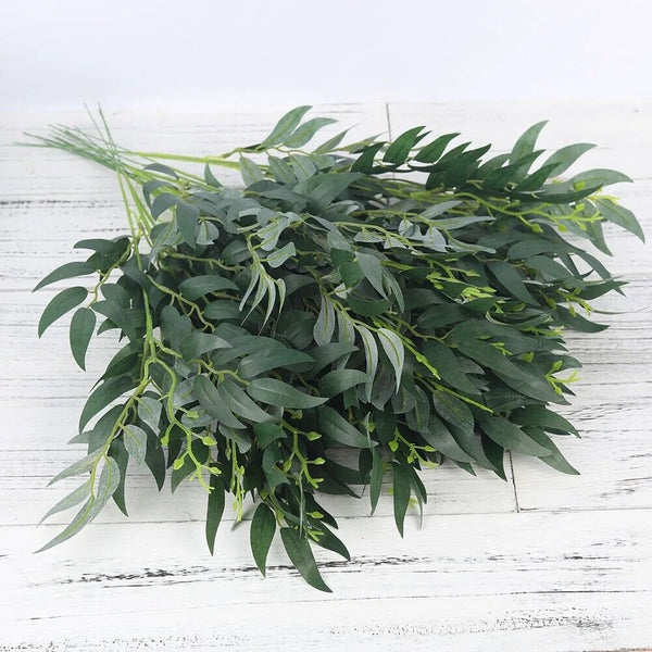 5pcs Large Artificial Flower Willow Leaves Bouquet Plant Branch Decor DIY Party