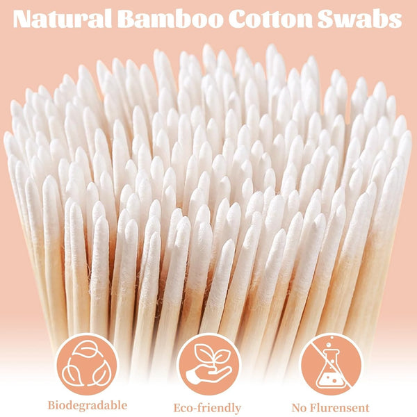 2000 Pack Pointed Cotton Swabs with Wooden Sticks – 10cm Precision Applicator Tips for Makeup and Cleaning