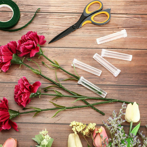 Plant Flower Tubes Plastic Nutrition Water Tube Vials Cap Decor Tubes