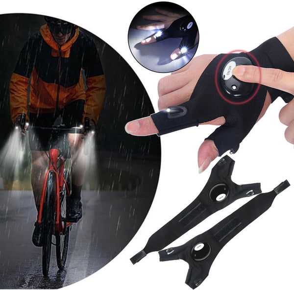 Outdoor Flashlight Waterproof Fishing Glove with LED Rescue Night Light