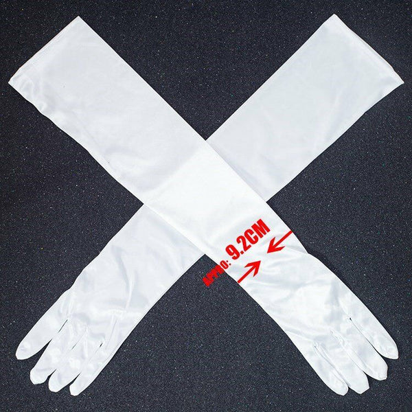 Ladies Long Satin Gloves Opera Costume Bridal Party Prom Wedding Womens Classic