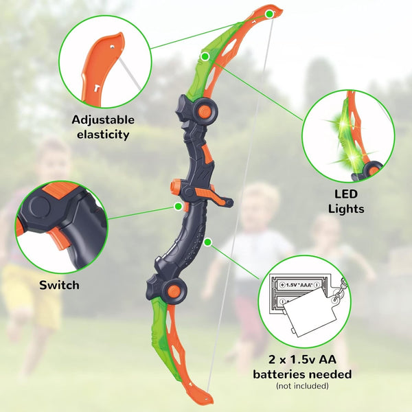 Bow and Arrow Toys LED Light Up Archery, Toy Christmas Gift Boy Girl Birthday