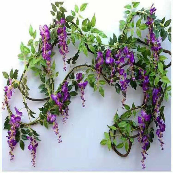 1.8M Artificial Silk Wisteria Leaf Hanging Flower Floral Garland Vine Wedding AU
