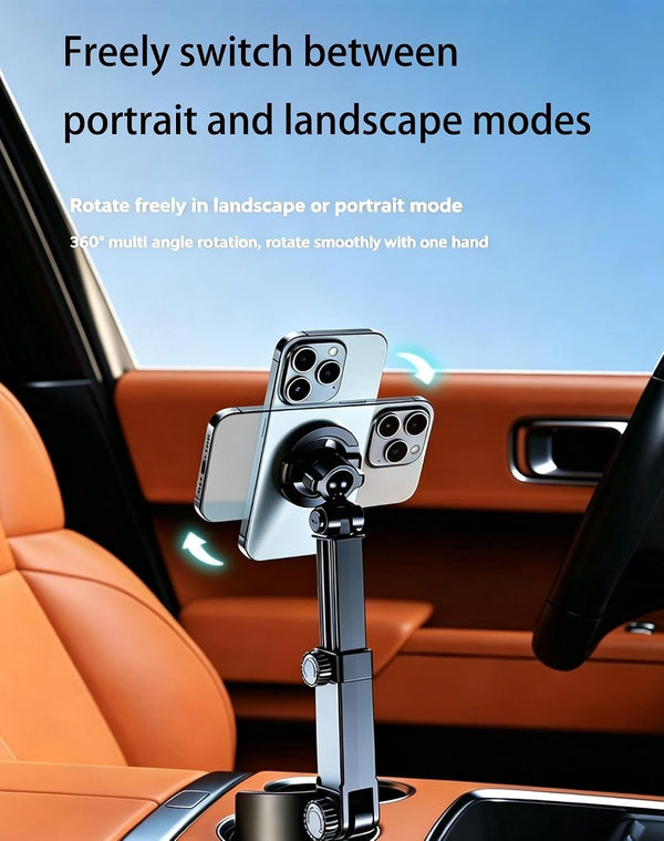 Car Cup Holder Phone Mount - 2 in 1 Adjustable Universal Cradle & Drink Holder Stand