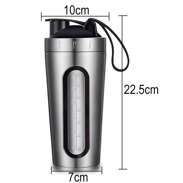 700ml Milkshake  Drink Cup   Sport   Stainless Steel  Water Bottle Shake Protein