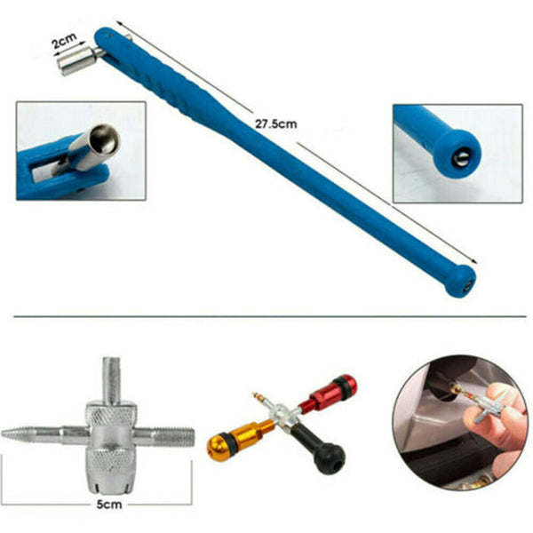 43PCS Car Tyre Valve Repair Tool Kit Valve Core Remover Stem Puller Installer Set