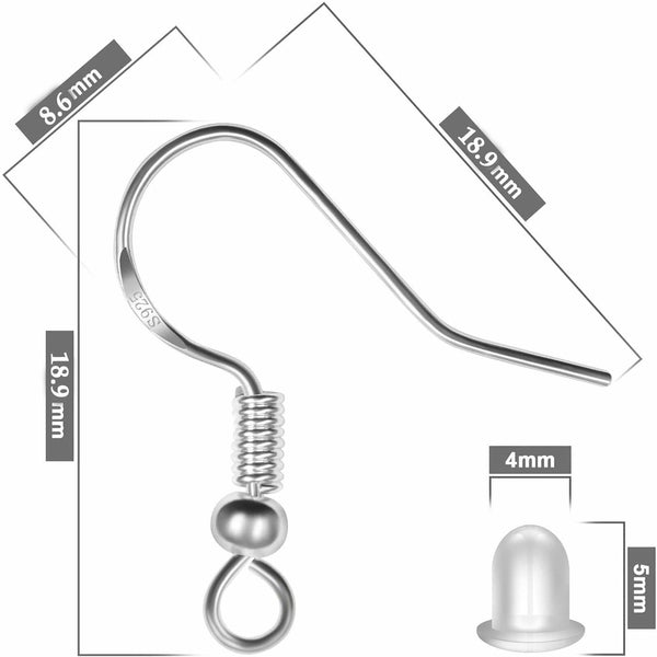 120pcs Earring Findings Clasps Hooks Fittings Ear Wire Jewelry Making Accessorie