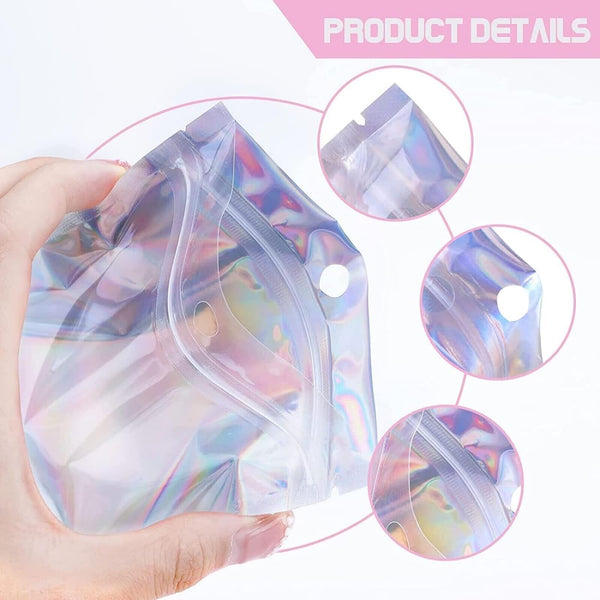 50PCS Clear Golden Zip Seal Bags Aluminum Foil Resealable Valve Zipper Pouch AU