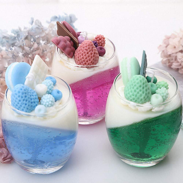 4PCS Fruit Silicone Candle Mold Set Strawberry Orange Raspberry Blueberry Moulds