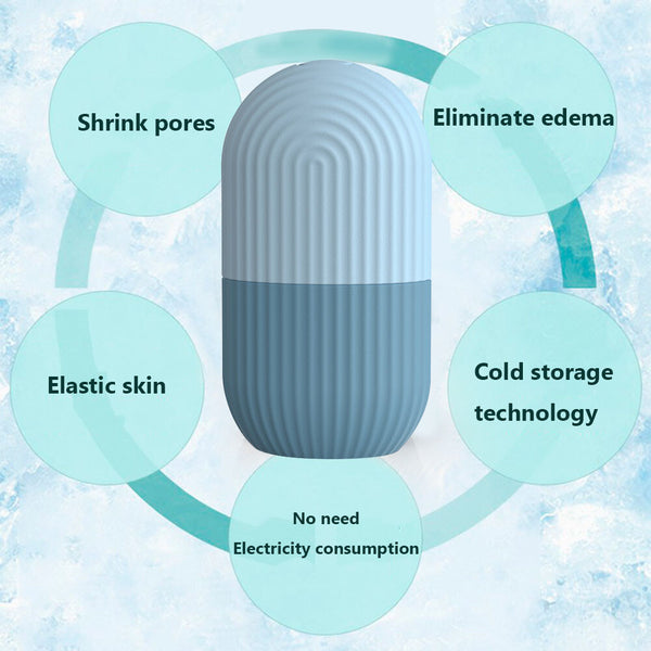 2PCS Silicone Ice Face Massager Facial Ice Mold Reusable Cooling Skincare Tool
