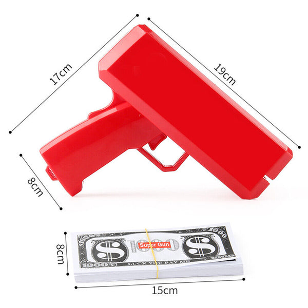 Multi-Coloured Money Shooter Spray Cash Toy Money Gun Prop 100pcs Bill Dispenser
