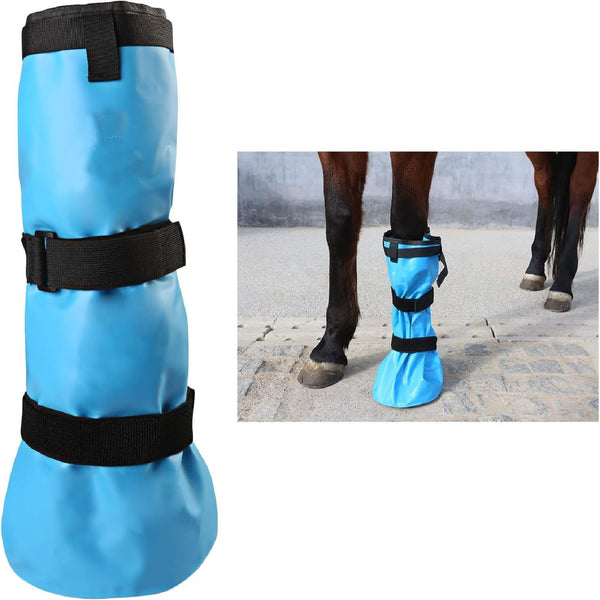 Horse Hoof Soaking Boot Waterproof Equine Leg Cover Adjustable Stable Gear