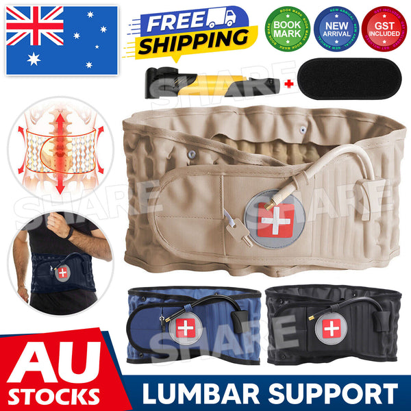 Decompression Belt Waist Brace Spinal Lower Air Traction Back Pain Relief Lumbar