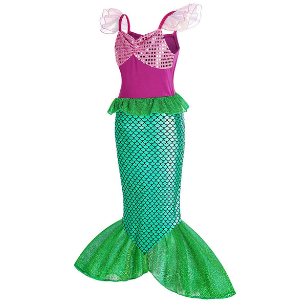 Ariel mermaid dress with sequin bodice and green fishtail skirt