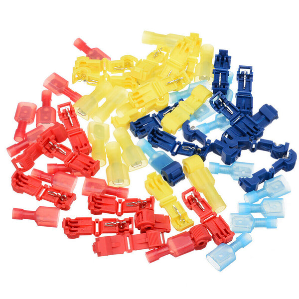 60pcs T-Tap Electrical Wire Crimp Terminals Quick Splice Cable Connectors Kit AU