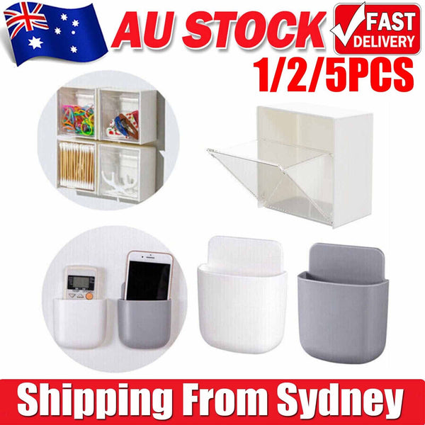 Case TV Wall Mounted Remote Control Phone Storage Box Organizer Plug Holder AUS