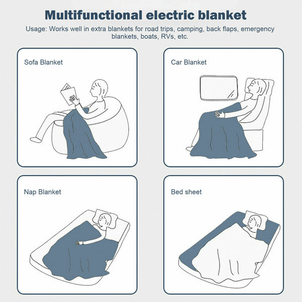 12V MULTI-FUNCTIONAL ELECTRIC HEATED CAR BLANKET FAST HEATING TOOL FOR CAR/TRUCK