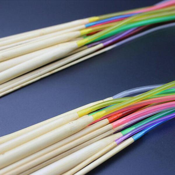 18PCS 80CM Tube Carbonized Circular Bamboo Knitting Needles Set Yarn Tools NEW